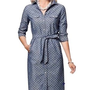 Talbots Chambray Polka Dots Dress